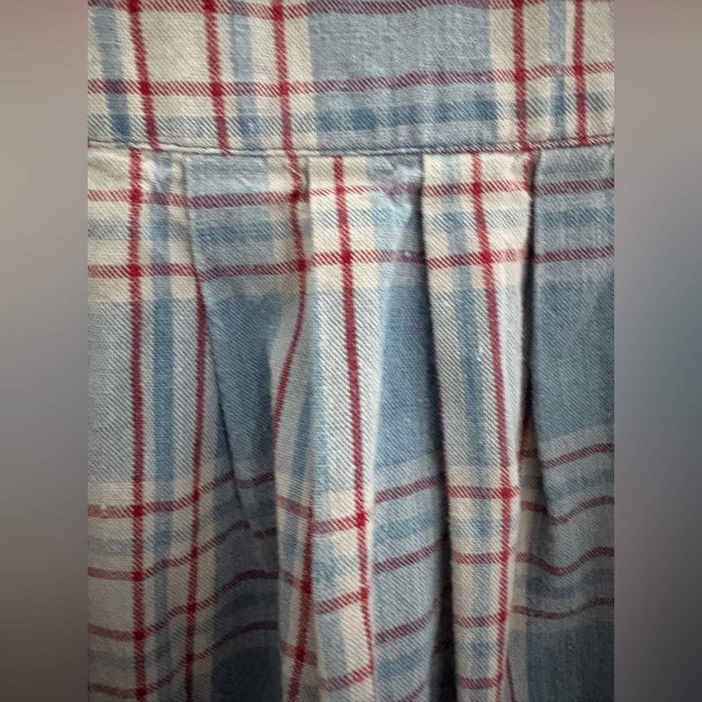 Vintage Compagnie Internationale Express Cotton Plaid Pinafore Dress M Red Blue - Picture 3 of 12